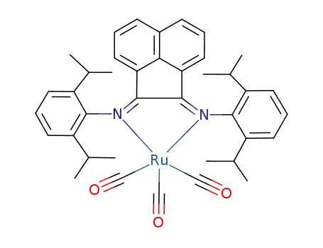 Molecular Structure of 221324-87-4 (Ru(CO)3(bis(2,6-iPr<sub>2</sub>C<sub>6</sub>H<sub>3</sub>-imino)acenaphthene))