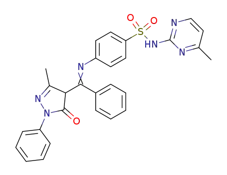 N-(4'-benzoylidene-3'-methyl-1'-phenyl-2'-pyrazoline-5'-one)sulphamerazine
