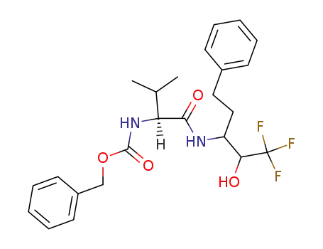 Molecular Structure of 159949-02-7 (benzyl [(2S)-3-methyl-1-oxo-1-{[(2R,3S)-1,1,1-trifluoro-2-hydroxy-5-phenylpentan-3-yl]amino}butan-2-yl]carbamate)