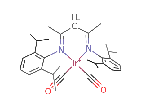 ((2,6-i-Pr<sub>2</sub>C<sub>6</sub>H<sub>3</sub>NC(Me)CH(Me)CNC<sub>6</sub>H<sub>3</sub>-i-Pr<sub>2</sub>-2,6)Ir(CO)2]