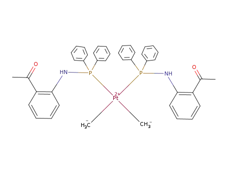 (CH<sub>3</sub>)2Pt(P(C<sub>6</sub>H<sub>5</sub>)2NHC<sub>6</sub>H<sub>4</sub>C(O)CH<sub>3</sub>)2