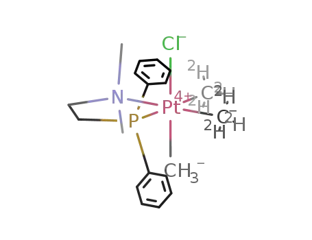 Molecular Structure of 484065-61-4 ([(κ(2)-P,N)-Ph2PCH2CH2NMe2]PtMe(CD3)3Cl)