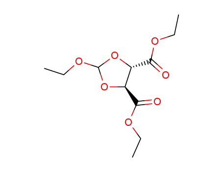Molecular Structure of 95588-28-6 (D-(S,S)-2-ethoxy-1,3-dioxolane-4,5-dicarboxylic acid diethyl ester)