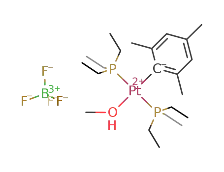 trans-[Pt(MeOH)(2,4,6-Me<sub>3</sub>C<sub>6</sub>H<sub>2</sub>)(triethylphosphine)2][BF<sub>4</sub>]