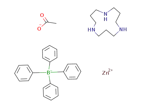 Molecular Structure of 162024-82-0 ((η(3)-1,5,9-triazacyclododecane)zinc(II) acetate tetraphenylborate)