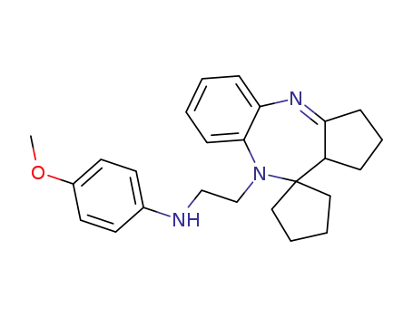 Molecular Structure of 133307-93-4 (Spiro(benzo(b)cyclopenta(e)(1,4)diazepine-10(9H),1-cyclopentane)-9-ethanamine, 1,2,3,10a-tetrahydro-N-(4-methoxyphenyl)-)