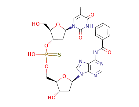Thiophosphoric acid O-[(2R,3S,5R)-5-(6-benzoylamino-purin-9-yl)-3-hydroxy-tetrahydro-furan-2-ylmethyl] ester O'-[(2R,3S,5R)-2-hydroxymethyl-5-(5-methyl-2,4-dioxo-3,4-dihydro-2H-pyrimidin-1-yl)-tetrahydro-furan-3-yl] ester
