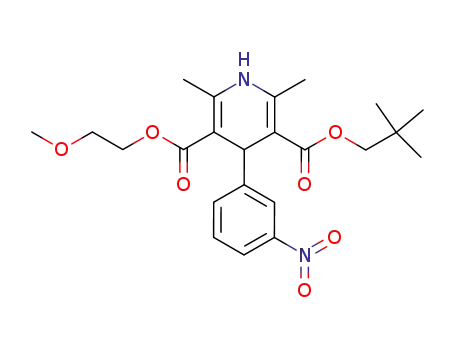 Molecular Structure of 86387-28-2 ((2-methoxy-ethyl) neopentyl 2,6-dimethyl-4-(3-nitrophenyl)-1,4-dihydropyridine-3,5-dicarboxylate)