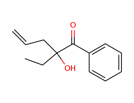Molecular Structure of 130925-77-8 (2-Ethyl-2-hydroxy-1-phenyl-pent-4-en-1-one)