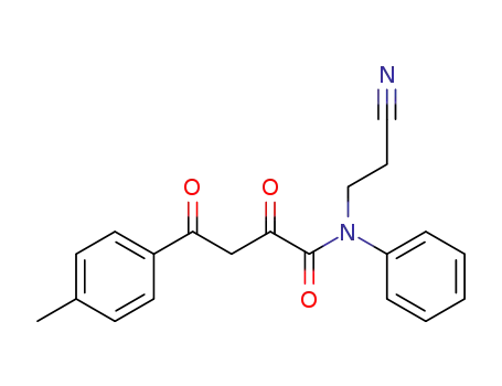 Molecular Structure of 113308-08-0 (N-(2-Cyano-ethyl)-2,4-dioxo-N-phenyl-4-p-tolyl-butyramide)