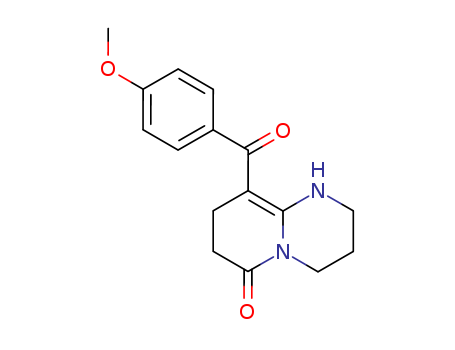 Molecular Structure of 126004-52-2 (6H-Pyrido[1,2-a]pyrimidin-6-one,
1,2,3,4,7,8-hexahydro-9-(4-methoxybenzoyl)-)