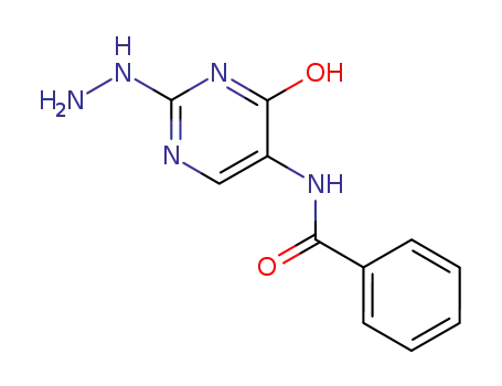 Molecular Structure of 116016-27-4 (Benzamide, N-(2-hydrazino-1,4-dihydro-4-oxo-5-pyrimidinyl)-)