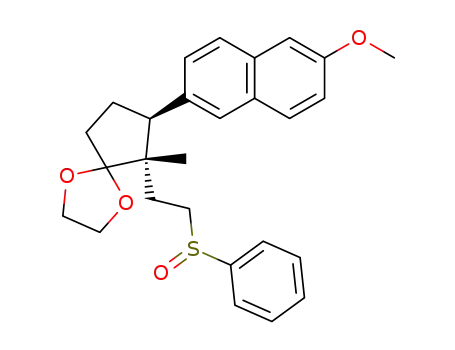 (6S,7S)-6-(2-Benzenesulfinyl-ethyl)-7-(6-methoxy-naphthalen-2-yl)-6-methyl-1,4-dioxa-spiro[4.4]nonane