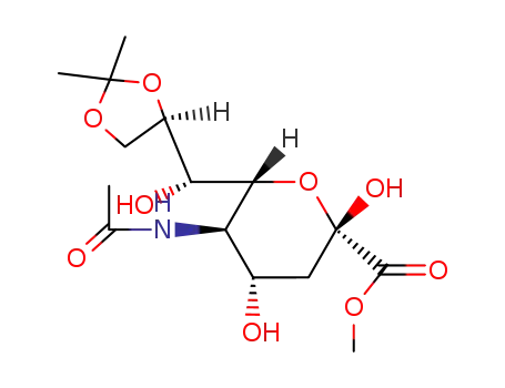 methyl 5-acetamido, 3,5-dideoxy-8,9-O-isopropylidene-Dglycero-β-D-galacto-2-nonulopyranosonate