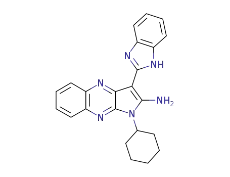 Molecular Structure of 120340-88-7 (1-Cyclohexyl-2-Amino-3-(benzimidazol-2-yl)pyrrolo<2,3-b>quinoxaline)