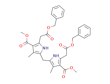 Molecular Structure of 95305-26-3 (1H-Pyrrole-2-acetic acid,
5,5'-methylenebis[3-(methoxycarbonyl)-4-methyl-, bis(phenylmethyl)
ester)