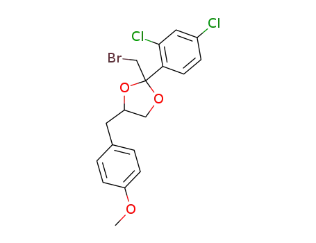 Molecular Structure of 79146-74-0 (2-Bromomethyl-2-(2,4-dichloro-phenyl)-4-(4-methoxy-benzyl)-[1,3]dioxolane)