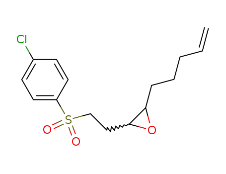 Molecular Structure of 114092-11-4 (Oxirane, 2-[2-[(4-chlorophenyl)sulfonyl]ethyl]-3-(4-pentenyl)-)