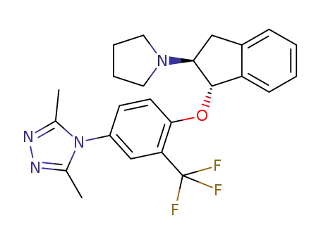 3,5-dimethyl-4-[4-((1S,2S)-2-pyrrolidin-1-ylindan-1-yloxy)-3-trifluoromethylphenyl]-4H-1,2,4-triazole