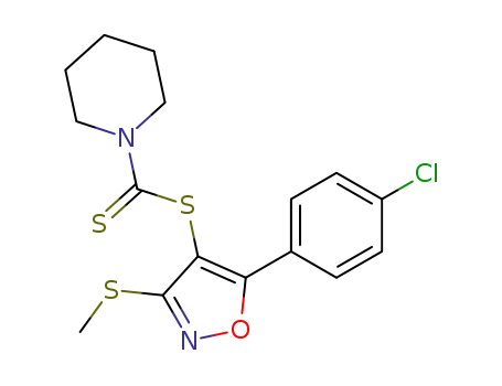Piperidine-1-carbodithioic acid 5-(4-chloro-phenyl)-3-methylsulfanyl-isoxazol-4-yl ester