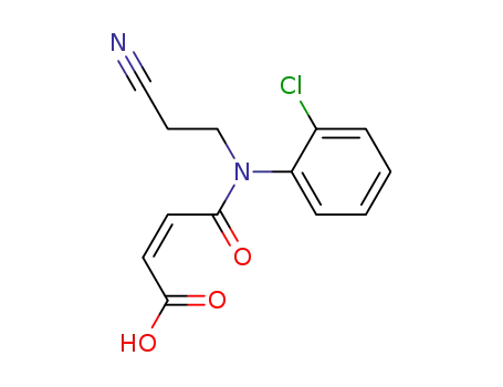 Molecular Structure of 104086-50-2 (2-Butenoic acid, 4-[(2-chlorophenyl)(2-cyanoethyl)amino]-4-oxo-, (Z)-)