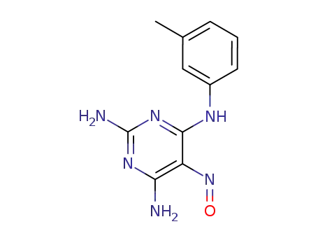 Molecular Structure of 92016-75-6 (N~4~-(3-methylphenyl)-5-nitrosopyrimidine-2,4,6-triamine)