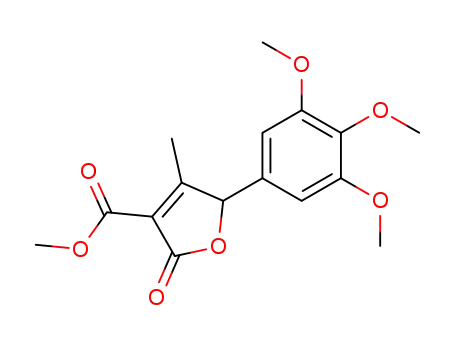Molecular Structure of 89455-97-0 (3-Furancarboxylic acid,
2,5-dihydro-4-methyl-2-oxo-5-(3,4,5-trimethoxyphenyl)-, methyl ester)
