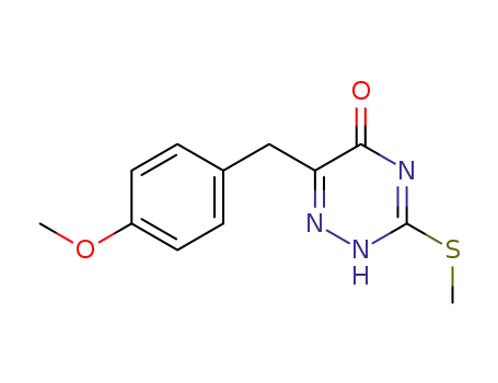 Molecular Structure of 118740-03-7 (6-(4-METHOXYBENZYL)-3-(METHYLTHIO)-1,2,4-TRIAZIN-5(4H)-ONE)