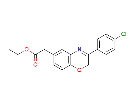 Molecular Structure of 86818-20-4 (ethyl 2-[8-(4-chlorophenyl)-10-oxa-7-azabicyclo[4.4.0]deca-2,4,7,11-te traen-4-yl]acetate)