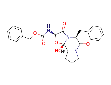 (2R,5S,10aS,10bS)-2-Benzyloxycarbonylamino-5-benzyl-10b-hydroxy-3,6-dioxo-octahydro-8H-oxazolo(3,2-a)-pyrrolo(2,1-c)-pyrazin