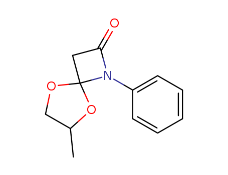 Molecular Structure of 116424-07-8 (5,8-Dioxa-1-azaspiro[3.4]octan-2-one, 6-methyl-1-phenyl-)