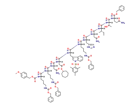 Z(OMe)-Lys(Z)-Lys(Z)-Asn-Asp(OChp)-Trp(Mts)-Lys(Z)-His-Asn-Ile-Thr-Gln-OBzl