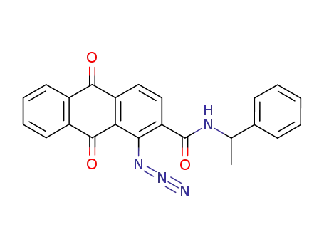 Molecular Structure of 100440-95-7 (1-Azido-9,10-dioxo-9,10-dihydro-anthracene-2-carboxylic acid (1-phenyl-ethyl)-amide)
