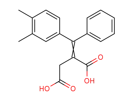 Molecular Structure of 99405-58-0 (2-[1-(3,4-Dimethyl-phenyl)-1-phenyl-meth-(Z)-ylidene]-succinic acid)