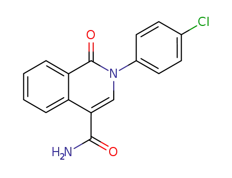 Molecular Structure of 133096-40-9 (2-(4-Chloro-phenyl)-1-oxo-1,2-dihydro-isoquinoline-4-carboxylic acid amide)