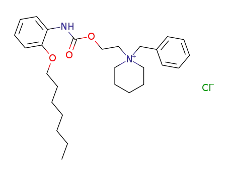 Molecular Structure of 69484-81-7 (N-2-(2-heptyloxyphenylcarbamoyloxy)ethyl-N-benzylpiperdinium)