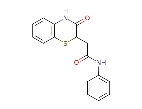 Molecular Structure of 101350-88-3 (2-(3-oxo-3,4-dihydro-2H-1,4-benzothiazin-2-yl)-N-phenylacetamide)