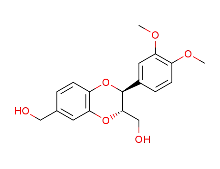 Molecular Structure of 100100-77-4 ((2RS,3RS)-2-(3,4-Dimethoxyphenyl)-3,6-bis(hydroxymethyl)-1,4-benzodioxan)