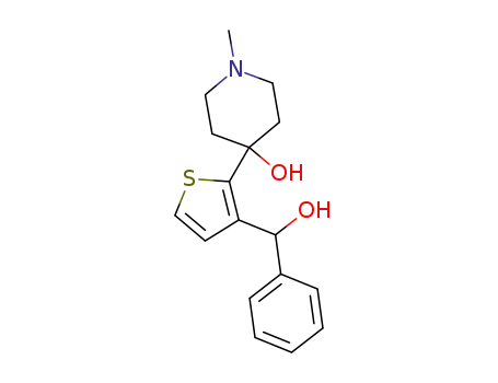 Molecular Structure of 114628-60-3 (4-Piperidinol, 4-[3-(hydroxyphenylmethyl)-2-thienyl]-1-methyl-)