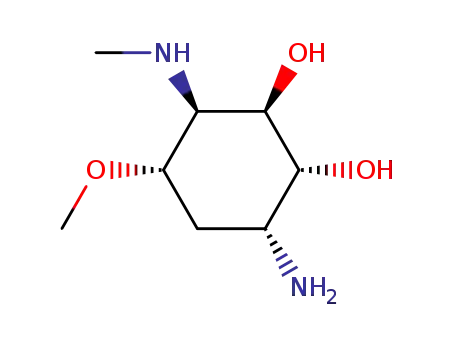 Molecular Structure of 70580-80-2 (DL-2-amino-2,3,5-trideoxy-4-O-methyl-5-methylamino-chiro-inositol)