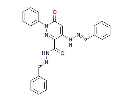 6-Oxo-1-phenyl-4-{N'-[1-phenyl-meth-(Z)-ylidene]-hydrazino}-1,6-dihydro-pyridazine-3-carboxylic acid [1-phenyl-meth-(E)-ylidene]-hydrazide