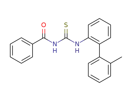 Molecular Structure of 76838-53-4 (Benzamide, N-[[(2'-methyl[1,1'-biphenyl]-2-yl)amino]thioxomethyl]-)