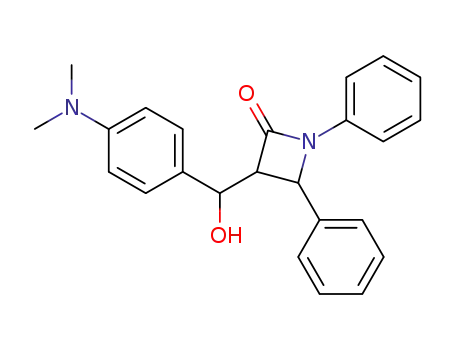 Molecular Structure of 74017-81-5 (2-Azetidinone,
3-[[4-(dimethylamino)phenyl]hydroxymethyl]-1,4-diphenyl-)