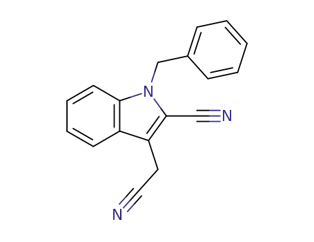 Molecular Structure of 101690-59-9 (1-benzyl-2-cyano-3-indoleacetonitrile)