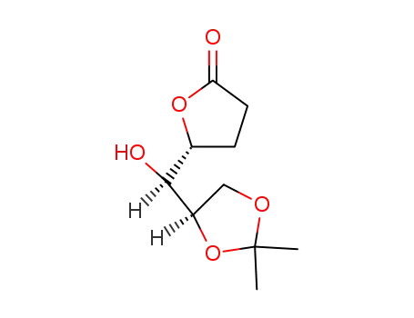 Molecular Structure of 69863-70-3 ((R)-5-((S)-((R)-2,2-dimethyl-1,3-dioxolan-4-yl)(hydroxy)methyl)dihydrofuran-2(3H)-one)