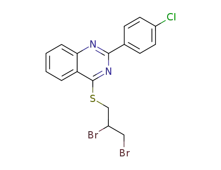 Molecular Structure of 105251-06-7 (Quinazoline, 2-(4-chlorophenyl)-4-[(2,3-dibromopropyl)thio]-)