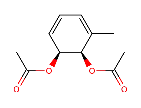 Molecular Structure of 114818-66-5 (3,5-Cyclohexadiene-1,2-diol, 3-methyl-, diacetate, (1S,2R)-)