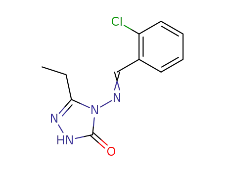3H-1,2,4-Triazol-3-one,
4-[[(2-chlorophenyl)methylene]amino]-5-ethyl-2,4-dihydro-