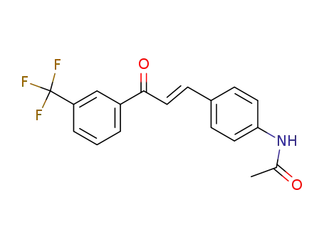 Molecular Structure of 127033-88-9 (N-{4-[(E)-3-Oxo-3-(3-trifluoromethyl-phenyl)-propenyl]-phenyl}-acetamide)
