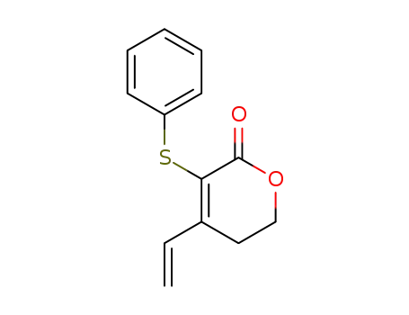 Molecular Structure of 89030-31-9 (2H-Pyran-2-one, 4-ethenyl-5,6-dihydro-3-(phenylthio)-)